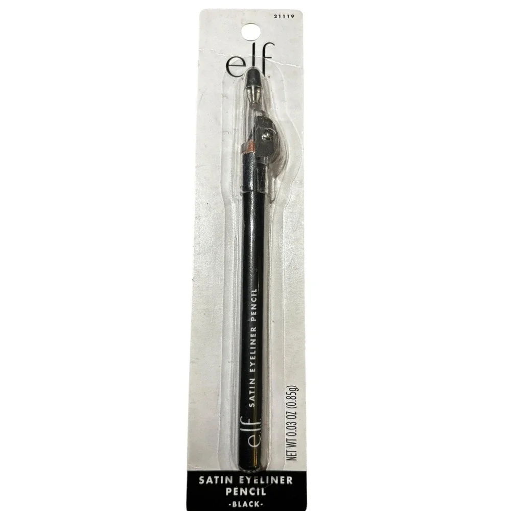ELF Satin Eyeliner Pencil Black 21119 with Built-in Sharpener New